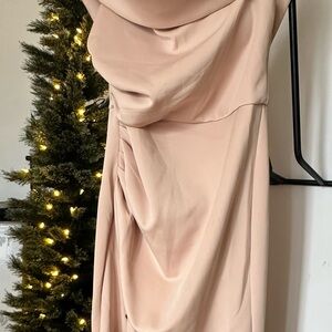 Chic Asymmetrical Blush Dress